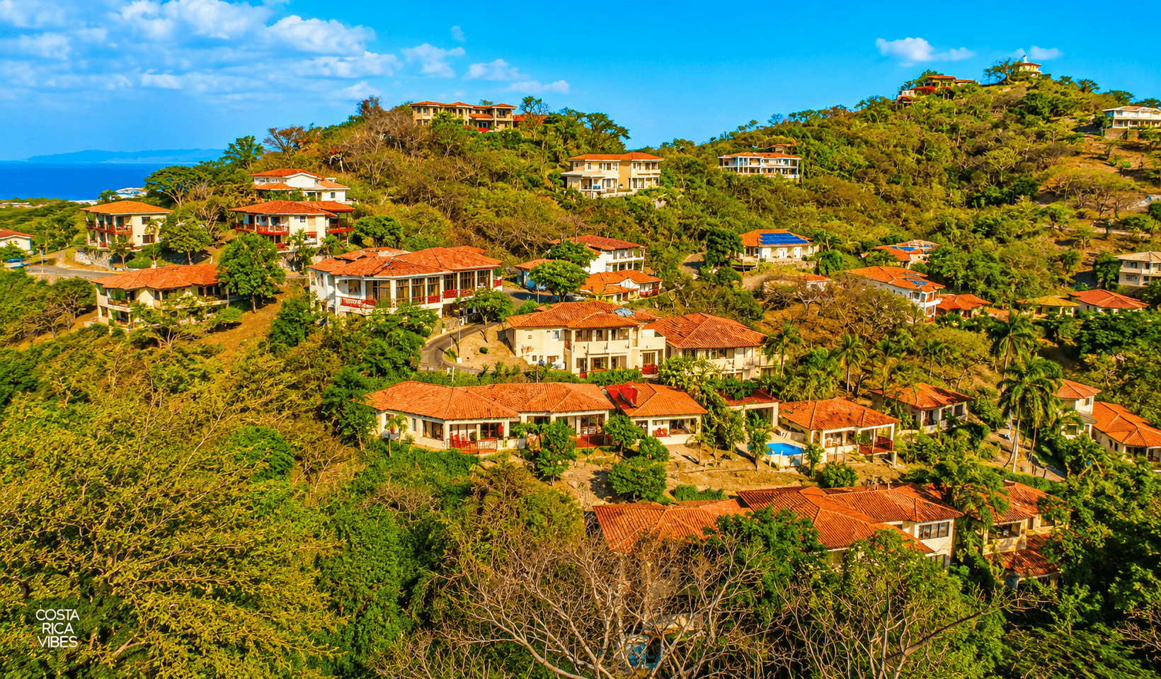 Hillside coastline view in Playas del Coco Costa Rica